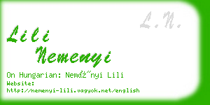 lili nemenyi business card